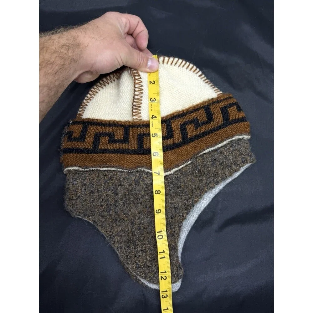 Icelandic Wool Beanie Winter Hat w/ Ear Flaps 100% Wool Handmade